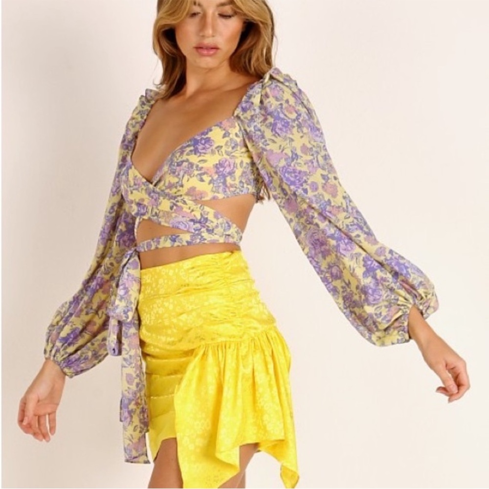 For Love and Lemons Maui Wrap Top NWOT